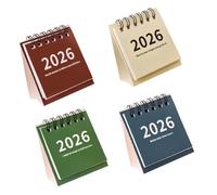 BCOATH 4pcs Mini Desk Calendar Portable Flip Table Calendar Year Planner Compact Decorative Organizer for Office Home Study with Monthly Daily Scheduling