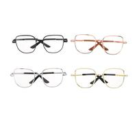 BCOATH 4pcs Mini Doll Glasses Clear Lens Square Metal Wire Eyewear Lightweight Decorative Eyeglass Frames for Dollhouse Crafts and Stuffed Animal Accessories