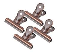 BCOATH 4pcs Mini Vintage Bulldog Clips Small Metal Hinge Clamps, Adaptable Long Tail Clips in Spring Steel with Electroplating Finish, Decorative Retro Style for Office and School Use