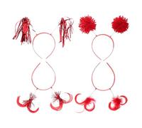 BCOATH 4pcs Pom Pom Holiday Hair Accessories for Women Red Wool Plastic Metal Headbands Comfortable Versatile Styling Options Cute Delicate Design for Christmas