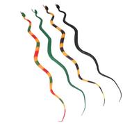 BCOATH 4pcs Realistic Simulation Snake Halloween Tricky Props for Festival Cosplay Prank with Yellow Black Red Green Black Colors