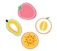 BCOATH 4pcs Thickened Sponge Scrub Sponges Fruit Shape Kitchen Cleaning Dish Washing up Multipack for Dish Washing Random Style