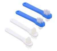 BCOATH 4pcs Ultra Soft Double-Head Toothbrush for Adults Denture False Teeth Care Comfortable to Hold Clean