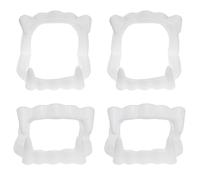 BCOATH 4Pcs White Dentures Cover Artificial Teeth Cosplay Props Spoof Tooth for Halloween Party Fancy Dress Vampire