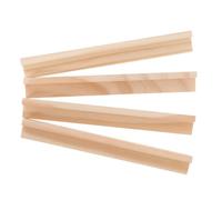 BCOATH 4pcs Wooden Domino Holders with Natural Solid Wood Bases Convenient Displaying Stands for Alphabet Cards and Domino Tiles DIY Wooden Letter Display Accessories for Educational and