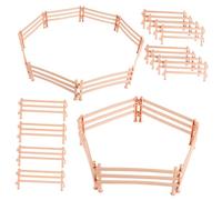 BCOATH 50 Pcs Beige Realistic Farm Fence Panels with Buckles Safe Corral Accessories for Barns Horse Stables and Animal Figurines Highly Detailed Playset for Imaginative Farm Scenes