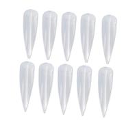 BCOATH 500pcs Clear Long False Nail Tips Half Cover for DIY Nail Art and Salon Use Easy to Shape File and Paint and Experts