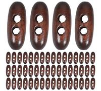 BCOATH 50pcs 3cm Oval Wooden Toggle Buttons with 2 Holes for Sewing, Coat Toggle Closures, Sweater Buttons for DIY Crafts, Bags and Hats Accessories