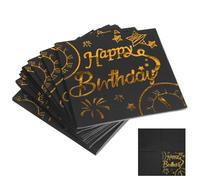 BCOATH 50Pcs Happy Birthday Napkins and Dot Disposable Paper Dinner Napkins for Party Decorations Sturdy and Elegant Tableware for Memorable Celebrations