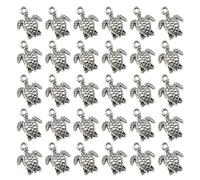 BCOATH 50pcs Sea Turtle Pendant Charms Alloy DIY Jewelry Making Set with Fine Workmanship Silver Alloy Material for Keychain and Dangle Accessories