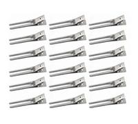 BCOATH 50pcs Silver Iron Hair Clips Fork Design Metal Hair Clips for Professional Styling and Perm Lightweight DIY Bang to Hold Tightly without Kinks