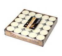 BCOATH 50pcs White Paraffin Tea Light Candle Round Shape Smokeless Romantic Candle for Valentine's Day Proposal and Home Decoration, Adds Romantic Ambiance and is Not Easy to Break