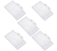 BCOATH 5pcs Abs Badge Holder Creative Design Horizontal Card Protector Practical for Kinds of Cards Use Convenient Office Supplies