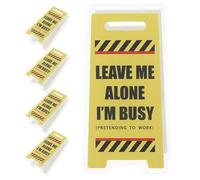 BCOATH 5Pcs Acrylic Double-Sided Memo Holder Clips for Desk, Funny Office Note Clip Stand with Desktop Card Holder, Humorous Warning Sign for Coworkers and Team