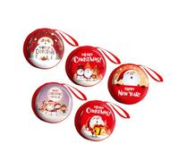 BCOATH 5pcs Christmas Coin Bags Portable Zipper Change Purses Made of Tinplate and Flocking, Creative Cartoon Box Style for Creating A Festive Atmosphere Or Backpack Storage