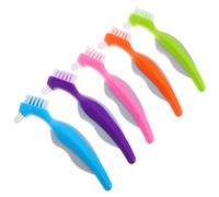 BCOATH 5pcs Denture Brush Kit for Elderly Soft Bristle Oral Toothbrushes Mini Portable Cleaning Tool for False Teeth Home Care Nursing Use