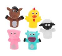 BCOATH 5Pcs Finger Puppets Vinyl Animal Storytelling Portable for Pretend Play and Interaction