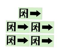 BCOATH 5pcs Fluorescent Direction Guiding Stickers Removable Self Adhesive Wall Decals for Public Spaces Hospitals Shops Schools