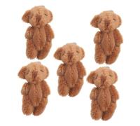 BCOATH 5Pcs Mini Plush Bear Cute Stuffed Animal Keychains for Dollhouse Decor Craft DIY Birthday Party Favors and Accessories