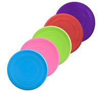 BCOATH 5pcs Outdoor Dog Flying Disc Toy, Sturdy Floating Silicone Chewable Throwing Disc for Puppy Training and Interactive Play, Colorful Set for Active Dogs