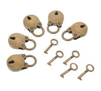 BCOATH 5pcs Vintage Mini Bear Padlock with Key, Alloy Small Keyed Locks for Diary Book and Storage Box, Lightweight Retro Privacy Protection Padlocks for Jewellery Boxes and Travel