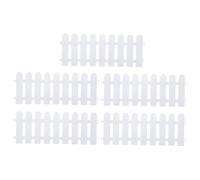 BCOATH 5Pcs White Plastic Garden Fence Decoration with Rounded Tops Multi-use Outdoor Villa Border and Tree Fence Ornament for Lawn Flower Beds Pathways and Landscape Edging