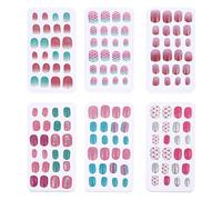 BCOATH 6 Boxes Fake Nails Artificial Nail Tip Full Cover Abs Material Easy to Apply Childlike Styles Adorable Designs for Birthday Party Assorted style