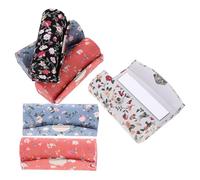 BCOATH 6 Pcs Retro Lipstick Case Lipstick Storage Case Brocade Design Cloth Lightweight Cosmetic Storage with Mirror for Mother Wife Birthday Party Favor Assorted Style