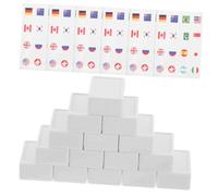 BCOATH 65pcs Plastic Mahjong Tiles with National Flags Simplified Rules Stickers Educational World Countries Board Game for Family Travel Parties