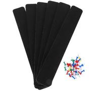 BCOATH 6pcs Black Felt Bulletin Board Strips with Push Pins, Easy to Use and Protect Wall from Pushpins, Creative and Practical Pin Board Strips for Office and Home Decoration