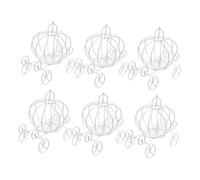 BCOATH 6pcs Box Wedding Carriage Box Party Candy Container Wedding Carriage Candy Container Wire Candy Holder Shower Candy Holder Thanksgiving Party Candy Boxes Candy Case Iron White