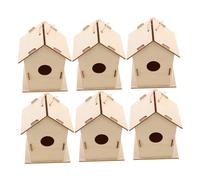 BCOATH 6pcs DIY Wooden Bird House Kit for Interactive Paintable Birdhouses for Boys Outdoor Craft Nature Learning and Bonding Sturdy Wood for Indoor Outdoor Use