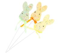 BCOATH 6pcs Easter Bunny Ornament Set 9x5cm Foam Rabbit Decorations Plug-in Easter Rabbit Adornments for Tabletop and Festival Crafting