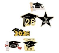 BCOATH 6pcs Graduation Lapel Pin Graduation Pin Brooch Elegant Zinc Alloy Metal Long-term Wear Versatile Accessory for Friends Teachers Events 2026 Season Assorted style