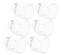 BCOATH 6pcs Hexagonal Glass Shot Glass with Thick Base for Whiskey | Glass, Stemless Six-sided Design, Reusable Style, for Liqueurs and Home Bar Serving