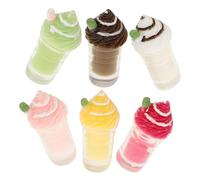 BCOATH 6pcs Miniature Doll House Drinks Models Plastic Beverage Ornaments Mixed Colors for Playsets and Photography Props Lightweight Mini House Kitchen Decor