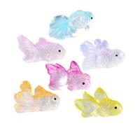 BCOATH 6pcs Miniature Goldfish Figures Dollhouse Mini Goldfish Tiny Fish Mini Resin Animals Figures Micro Landscape Decoration