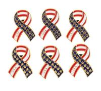 BCOATH 6pcs Usa Patriotic Star and Stripe Lapel Pins with Secure Fastening Alloy Material for Veteran's Events and Memorial Day Accessories