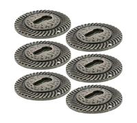 BCOATH 6pcs Vintage Keyhole Escutcheon Covers for Keys, Round Zinc Alloy Back Plates with Coffee Colour, Built to Last and Easy to Use, for Home Walls and Furniture Decor