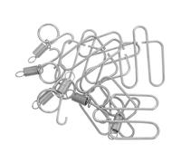 BCOATH 6sets Multi-purpose Cage Door Spring Hook Fixed Hooks for Bird and Pigeon Cages Elastic Wire Easy Installation Strong -term Use Silver