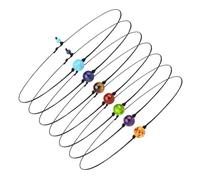 BCOATH 7pcs Colorful Stone Bead Necklace Chic Boho Neck Accessory for Women Stylish Summer Jewelry
