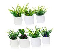 BCOATH 7Pcs Miniature Potted Plants Set Artificial Bonsai Plants for Dollhouse Decoration Realistic Greenery for Tabletop Desk Nightstand and Micro Landscapes