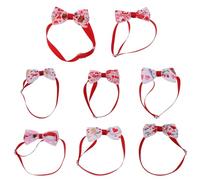 BCOATH 8Pcs Adjustable Dog Bow Tie Collar Set for Valentine'S Day, Pet Necklace with Random Patterns, Suitable for Small to Medium Dogs and Cats
