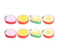 BCOATH 8pcs Bath Sponges Fruit-Shaped Thickened Shower Scrubbers, Soft Strawberry Mango Orange Sweet Orange Sponge Set for Newborn Bathing