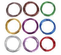 BCOATH 9 Rolls Anodized Aluminum Bonsai Training Wire Assortment 1.5Mm X 5M Each Silver, Light Purple, Royal Blue, Purple, Yellow, Brown, Bronze, Green, Red for Indoor Gardening Branch