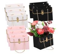 BCOATH 9pcs Floral Handheld Packaging Bags Sturdy Paper Flower Bags for Bouquet Presenting Versatile Storage for Electronics Spacious Design Lightweight Portable for Weddings Special