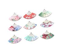 BCOATH 9Pcs Hanging Wooden Pendants for DIY Jewelry Making Creative Adornment with Traditional Flower Pattern for Earrings Necklaces Bracelets Crafts