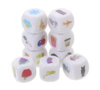 BCOATH 9pcs Storytelling Dice Acrylic Teaching Props for Language Learning and Creativity Development Educational Board Game for Unique Story Themes
