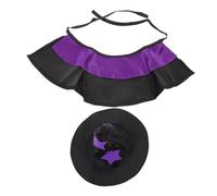 BCOATH Adjustable Dog Halloween Witch Costume Set Small Breeds and Kittens Pet Wizard Cloak and Hat Combo for Parties Breathable and Easy to Wear Cat Birthday Hat Pet Demon Costume