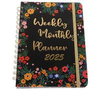 BCOATH Aesthetic Floral Weekly To Do List Planner with Elastic Band Thick Spiral Notebook for Daily Academic Scheduling and Event Planning Spiral Journal Notebook for Organized Management